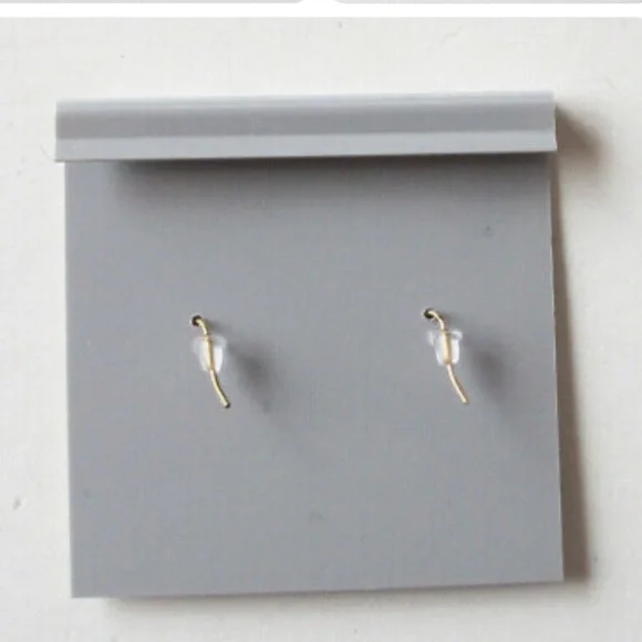 Rachel Zoe | 18K Gold/Sterling Silver Mother Of Pearl Clover Drop Earrings NEW - Picture 3 of 3